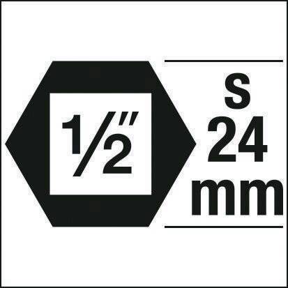 Kraft-Steckschlüsseleinsatz, 990S-14, Antr. 1/2Zoll Abtr. XZN SW M14, L.43mm XZN-0