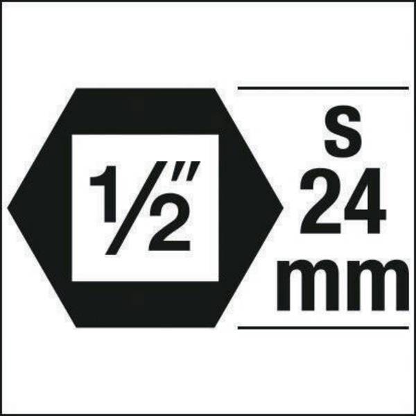 Kraft-Steckschlüsseleinsatz, 990S-14, Antr. 1/2Zoll Abtr. XZN SW M14, L.43mm XZN