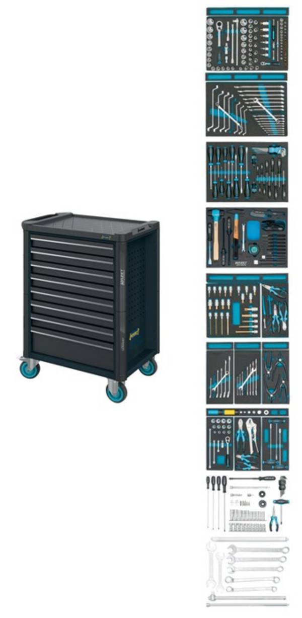 Werkstattwagen, 179N-8-RAL7021/300, H1020xB785xT518mm 300-tlg.Sort.