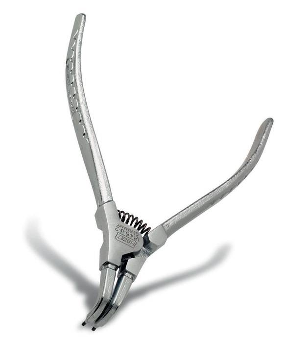 Zange, 1846D-3, L.225mm, Spitze Stahlgrau, f.Außensicherungen 90grad abgewinkelt-1