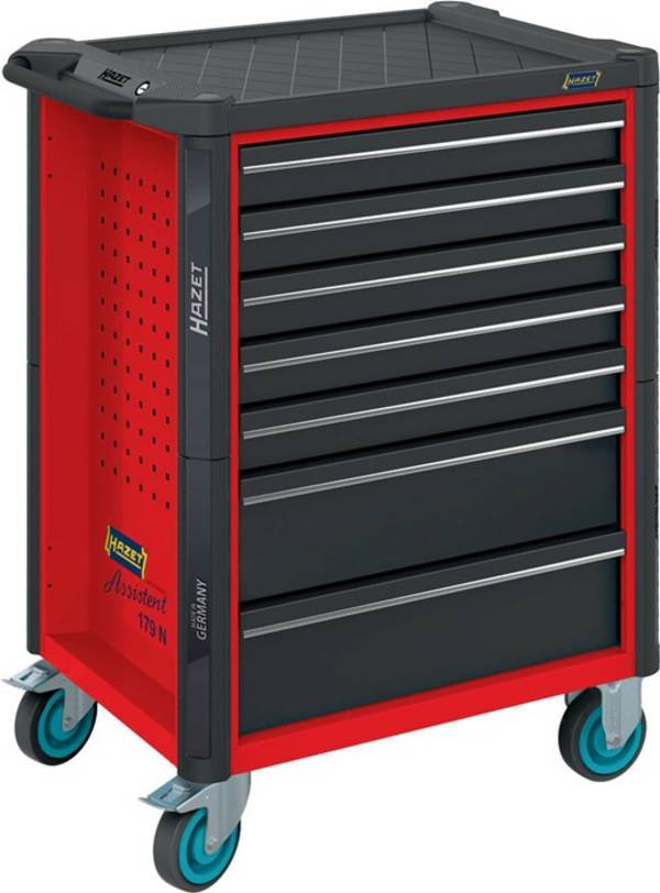 Werkstattwagen, 179N-7-RAL3020, H1020xB785xT518mm, RAL3020 rot, m.7 Schubladen