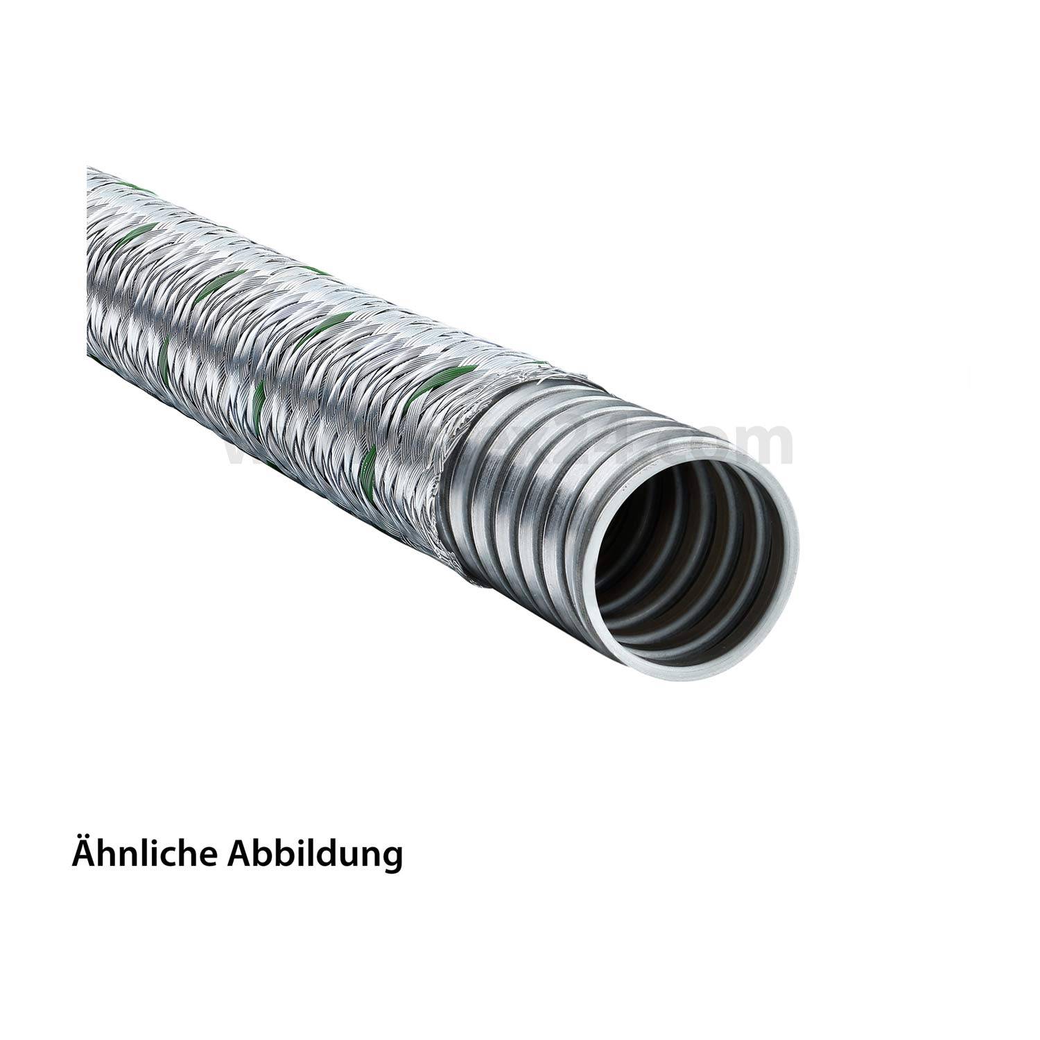 FLEXA SPR-EDU-AS Metallschutzschlauch mit Stahldrahtgeflecht AD 27,0mm, ID 22,0mm eingehaktes Profil,-0