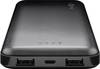 Goobay 40891 Powerbank mit 10000 mAh, 2x USB-A Anschlüsse, lädt 2x Geräte, LED-Statusanzeige, kompaktes Design, Schwarz