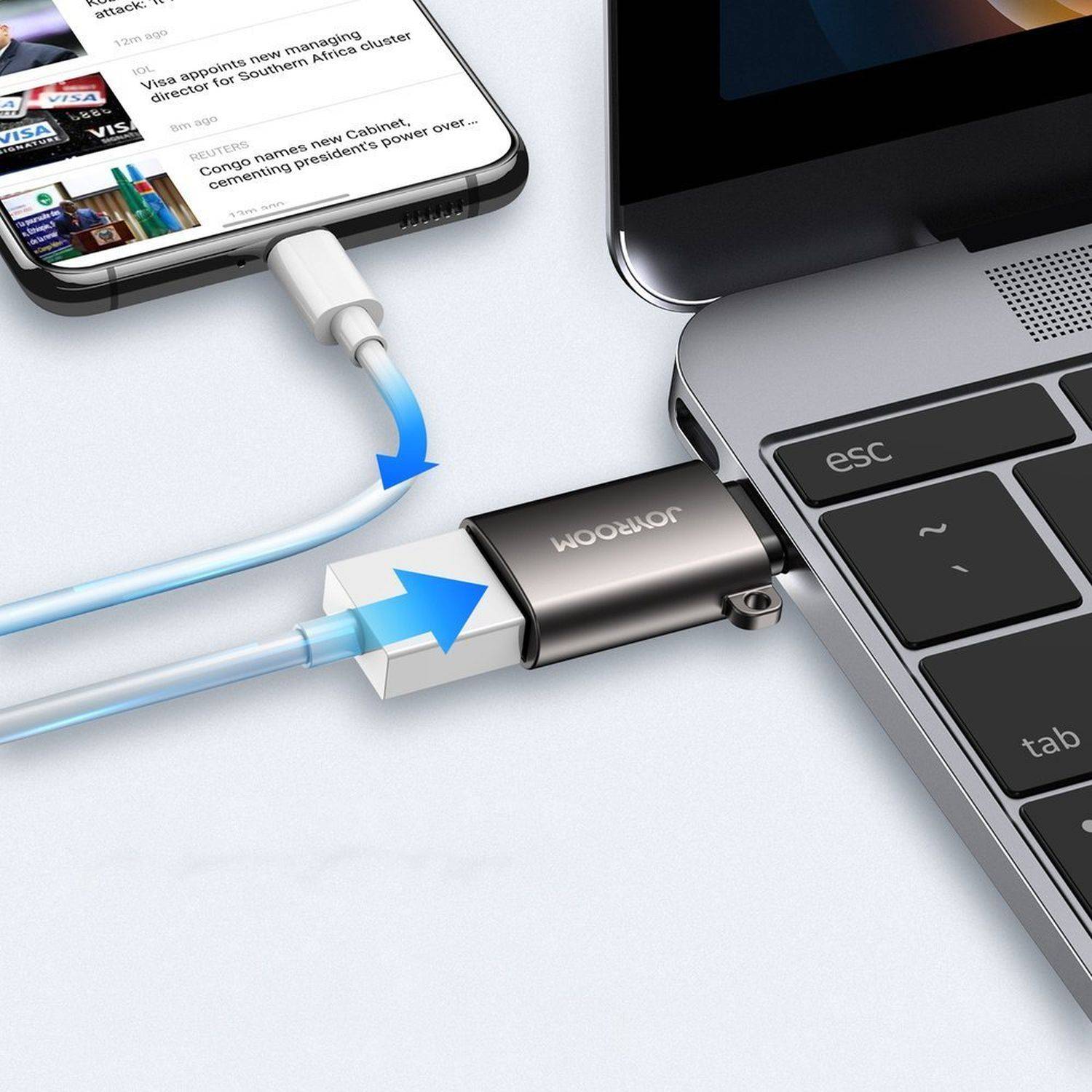 Joyroom-Adapter USB 3.2 Gen 1 (männlich) - USB Typ C (weiblich) schwarz (S-H151 schwarz)-3