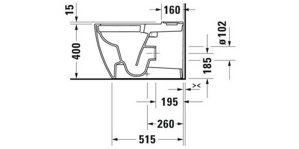 Duravit Stand-WC-Kombi ME by Starck tief rimless 370x650mm