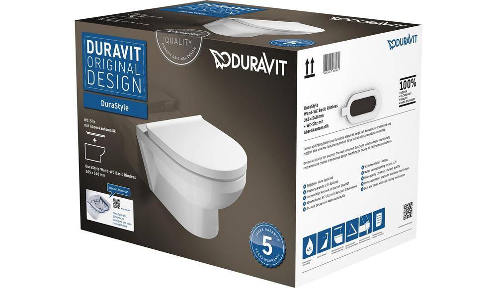 Duravit WC-Set, Duravit No.1, randlos, weiß, inkl. WC-Sitz mit Absenkautomatik, 1 Stk.-0