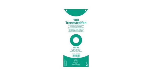 Exacompta Trennstreifen 13305B 105x240mm 2fach gel. ws 100St.