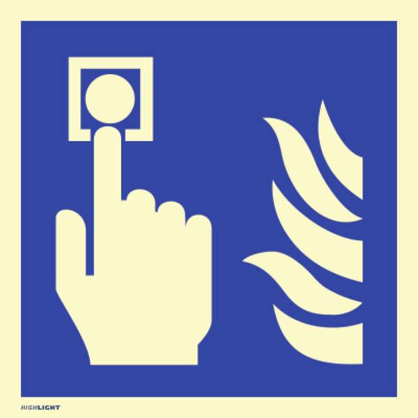 Schild Hausalarm Brandmelder, Kunststoff, langnachleuchtend, 160-mcd, 148x148 mm