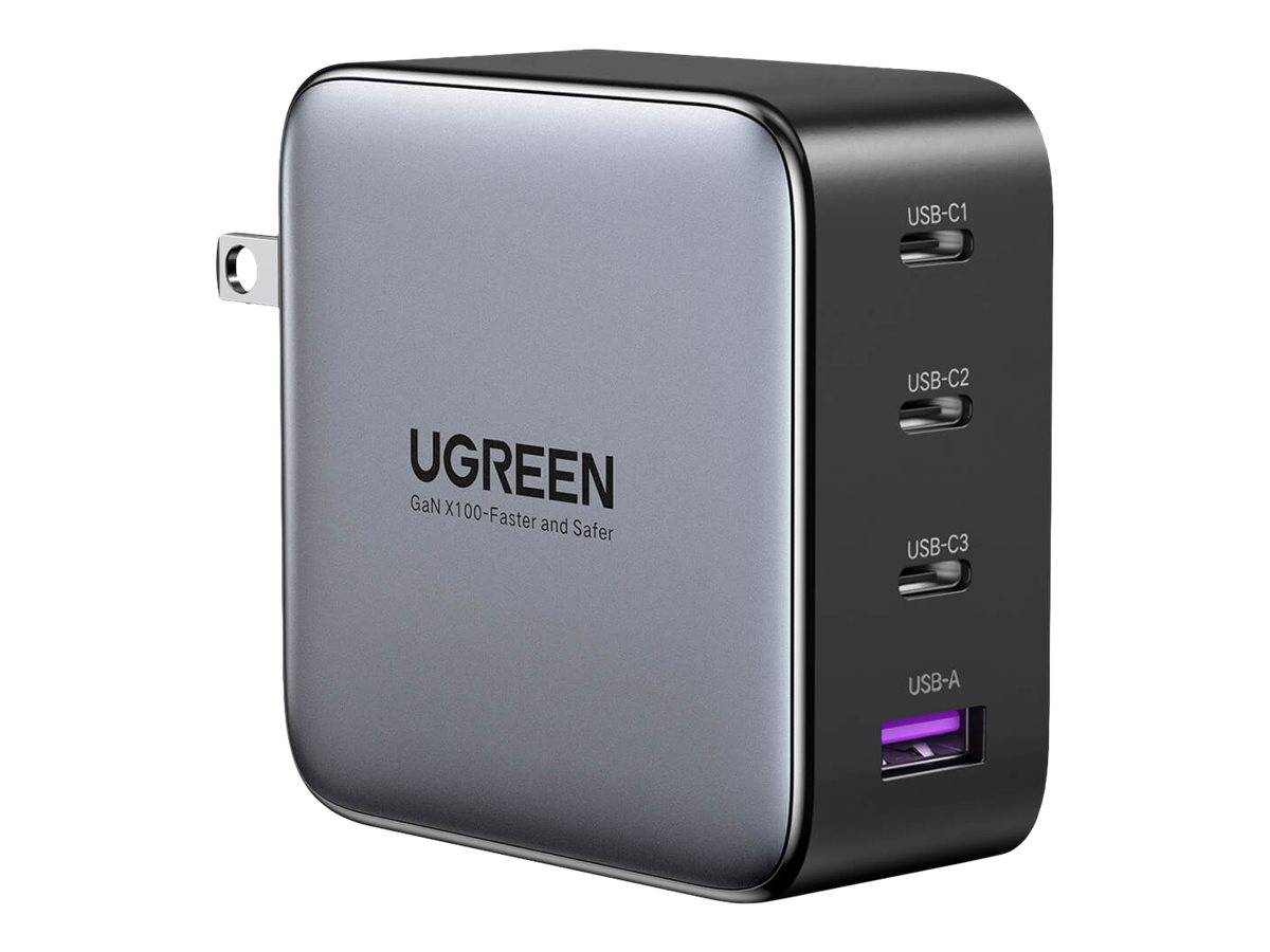 Ugreen - Netzteil - 100 Watt - 5 A - PD 3.0, QC 4+ - 4 Ausgabeanschlussstellen (USB, 3 x USB-C)-0