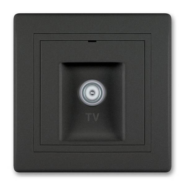 PRESTIGE-Line TV Antennenedose 1-fach M-Anschluss Schwarz Soft Touch