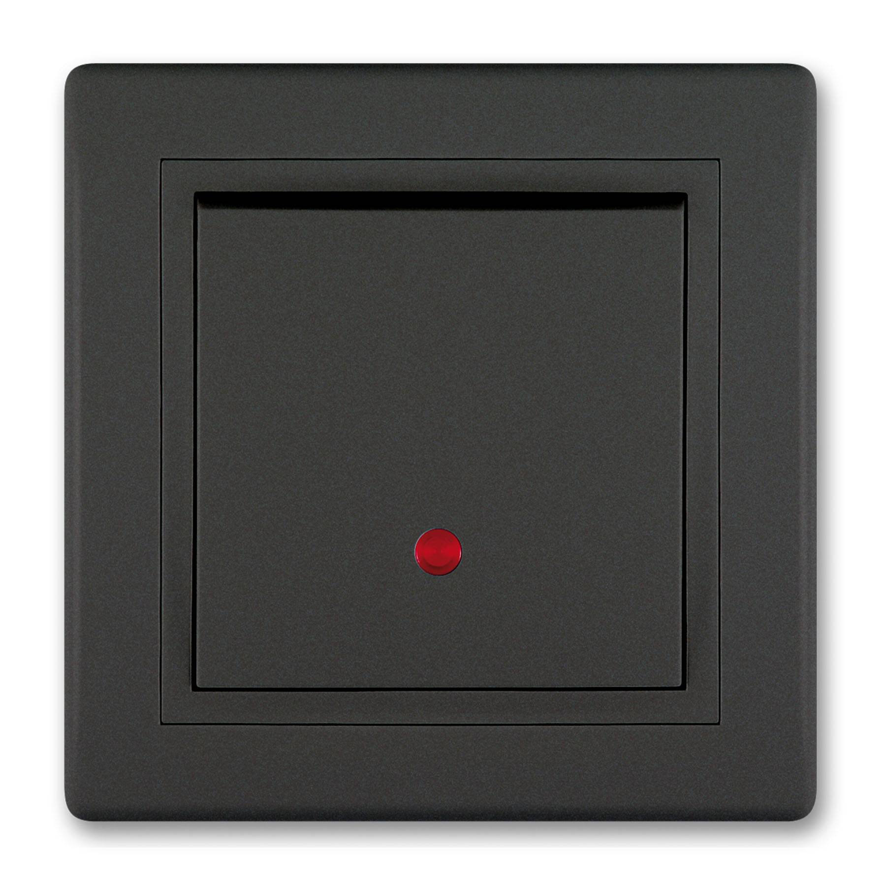 PRESTIGE-Line Ein/Aus-Schalter mit Glimmlampe Schwarz Soft Touch-0