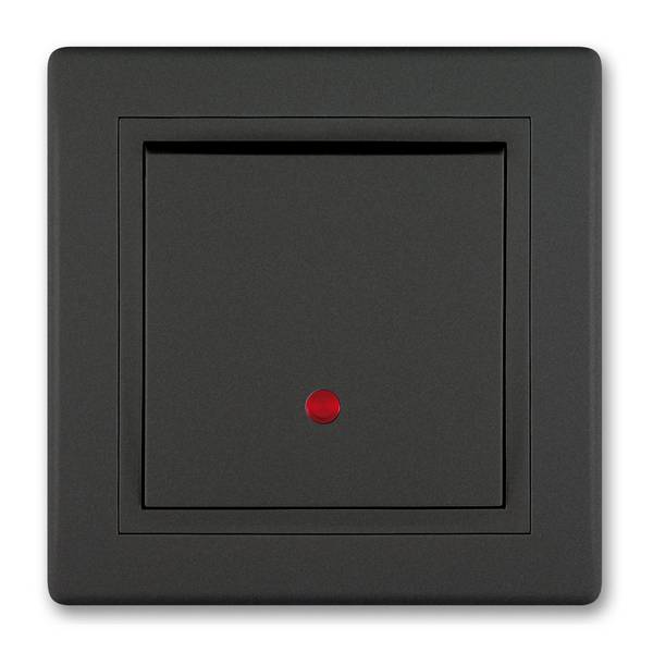 PRESTIGE-Line Ein/Aus-Schalter mit Glimmlampe Schwarz Soft Touch