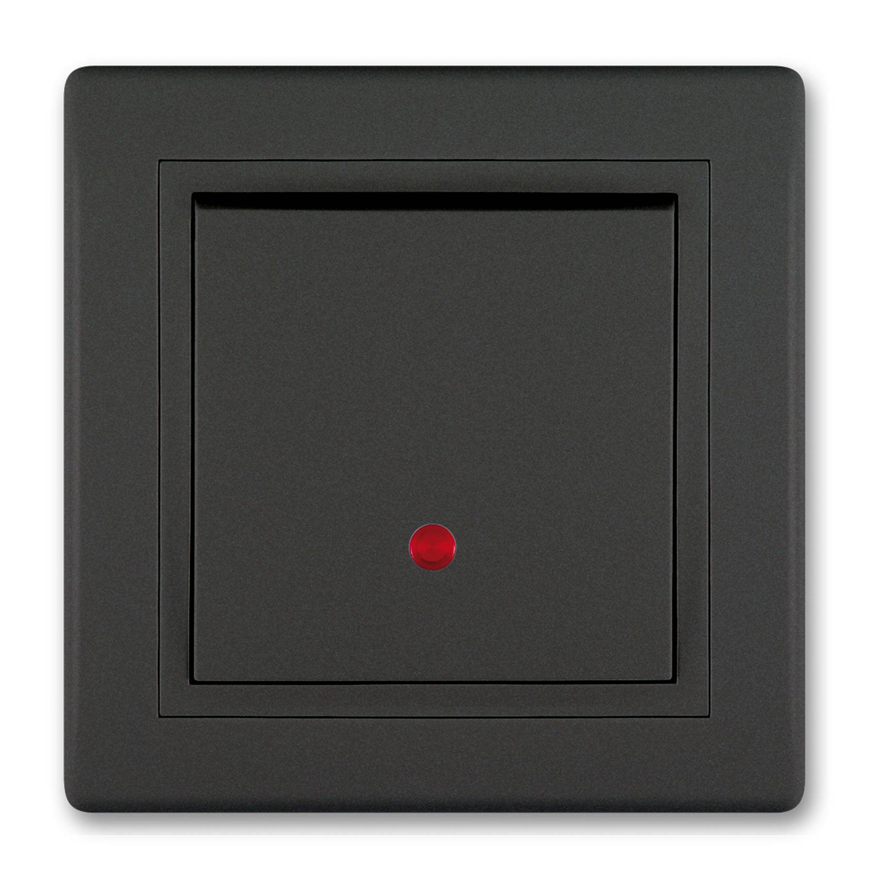 PRESTIGE-Line Ein/Aus-Schalter mit Glimmlampe und Kontrolleuchte Schwarz Soft Touch-0