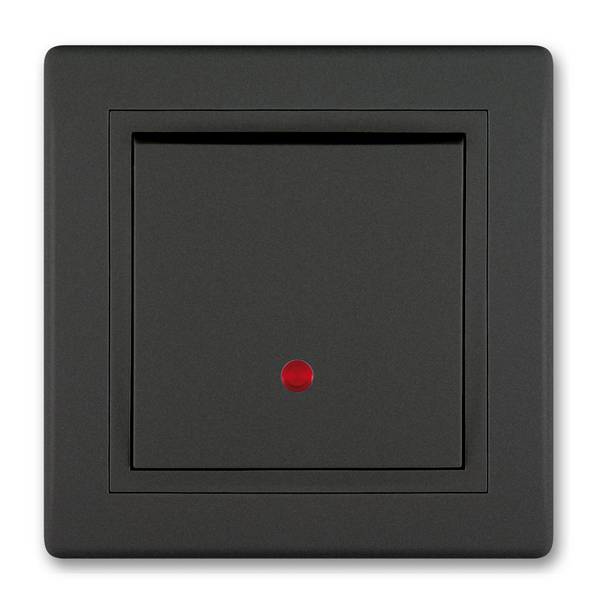 PRESTIGE-Line Ein/Aus-Schalter mit Glimmlampe und Kontrolleuchte Schwarz Soft Touch