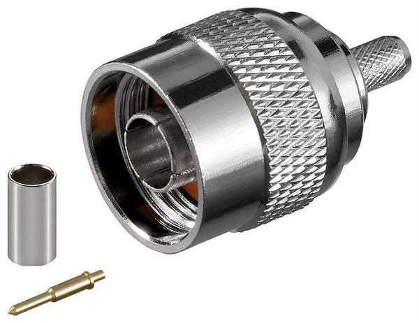 Goobay N-Stecker Crimp Ø 5,2 mm mit vergoldetem Kontakt, für RG 58-Kabel