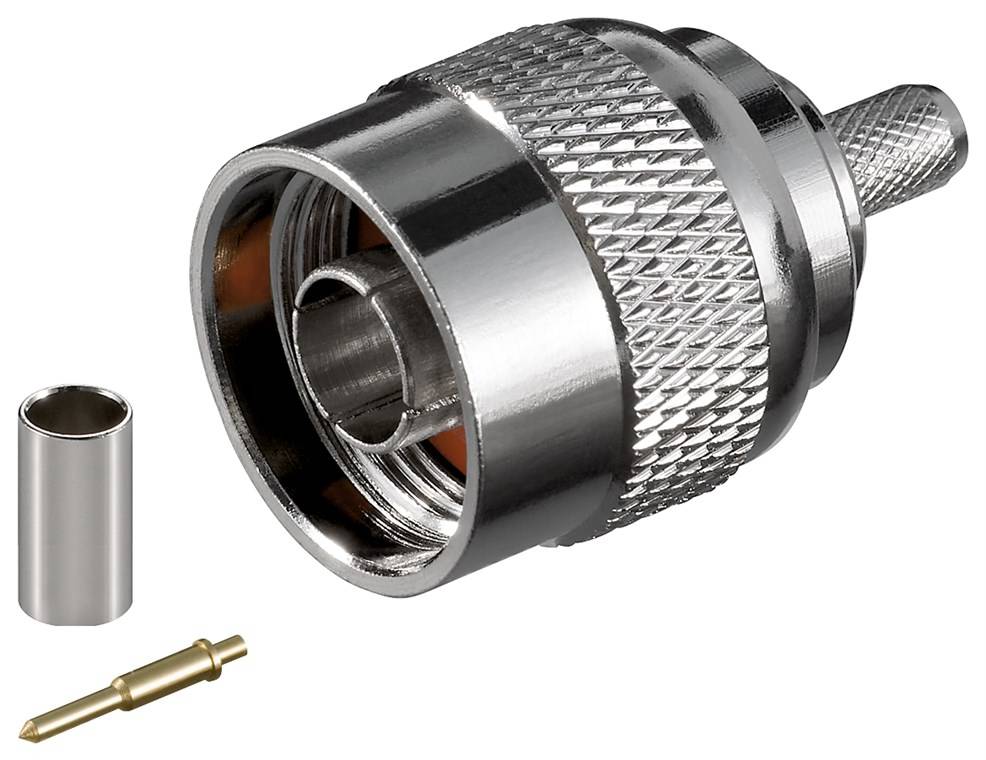 Goobay N-Stecker Crimp Ø 5,2 mm mit vergoldetem Kontakt, für RG 58-Kabel-0