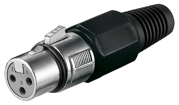 Goobay Mikrofonkupplung, XLR-Buchse (3-Pin) mit Verriegelung und geschraubter Zugentlastung 3 Pin