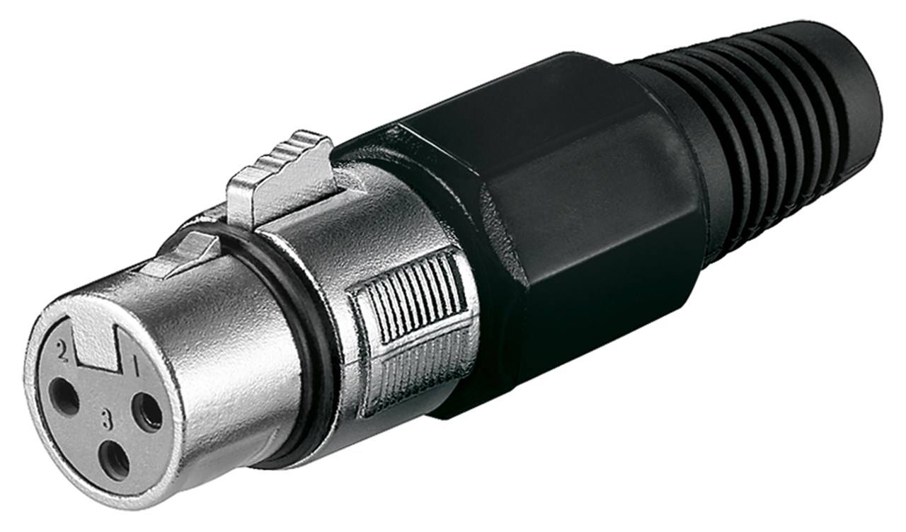 Goobay Mikrofonkupplung, XLR-Buchse (3-Pin) mit Verriegelung und geschraubter Zugentlastung 3 Pin-0