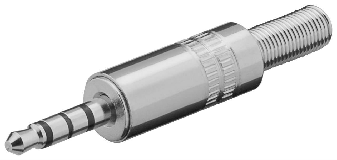 4- polig Klinkenstecker - 3,5 mm - stereo - Metallgehäuse - 3.5 mm - Silber - Mä-0