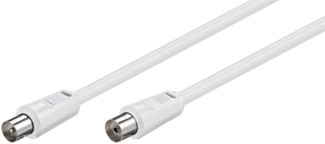 Antennen Anschlusskabel 100% geschirmt Weiss - Koax-Stecker - Kabel - Antenne/-1