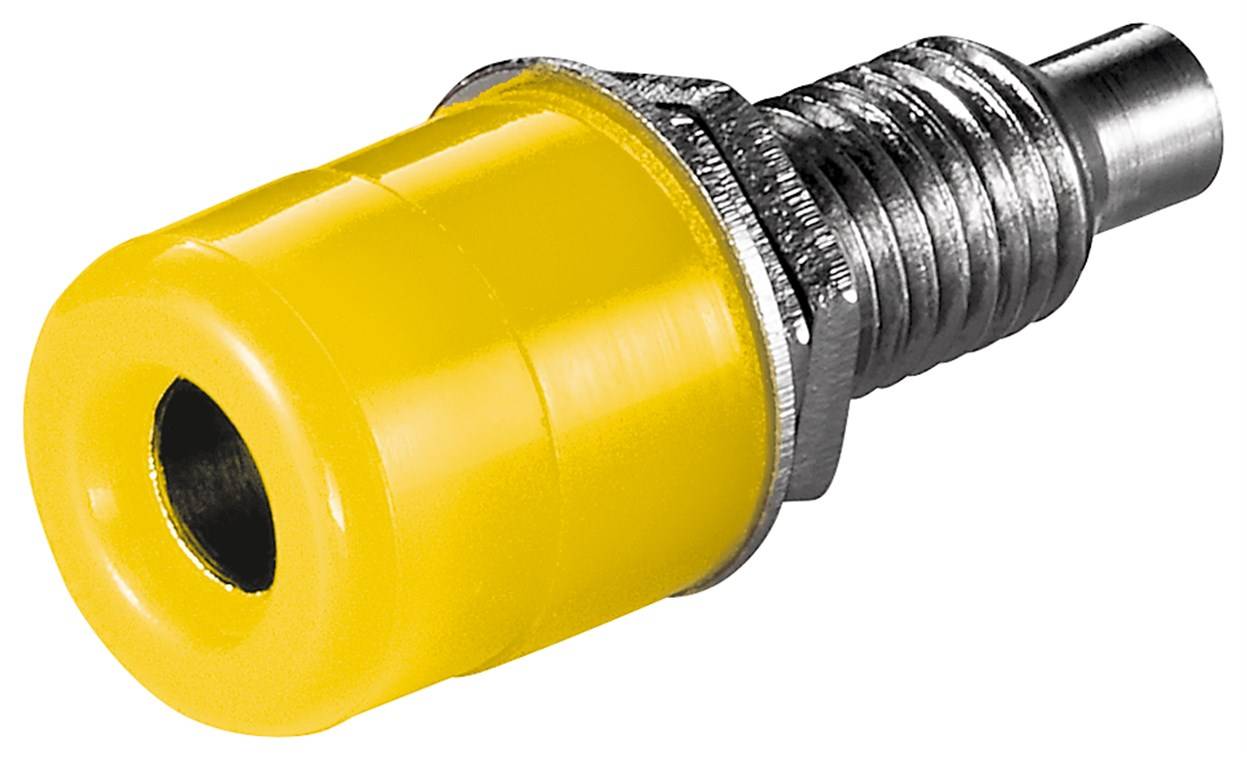 Goobay Bananenbuchse mit Gewinde 4 mm, mit 2 Muttern, Gelb Gelb-0