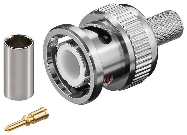 Goobay BNC-Crimpstecker für RG 59/U Kabel, mit vergoldetem Pin