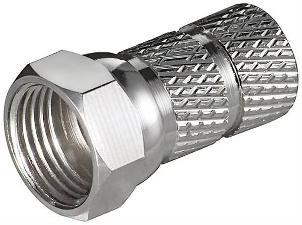 Goobay Aufdreh-F-Stecker 6,5 mm Kupfer-Nickel, breite Mutter Kupfer