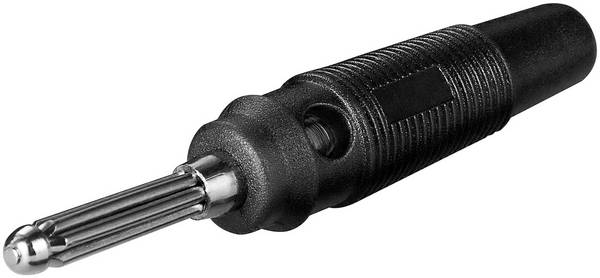 Goobay Bananen-Stecker mit 4,0-mm-Querloch, trittfest, schwarz Schwarz