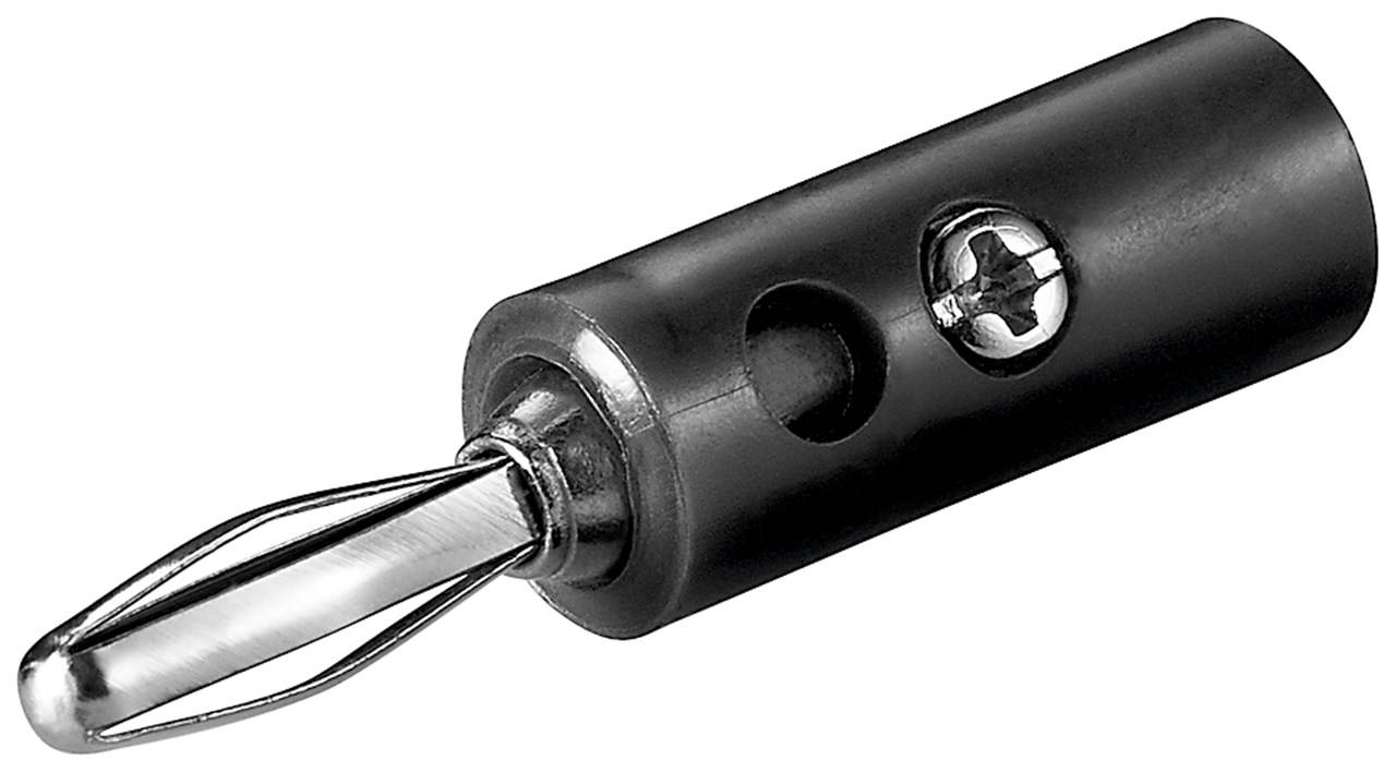 Goobay Bananen-Stecker mit Schraubanschlüssen, Schwarz Schwarz-0