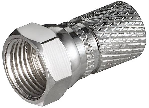 Goobay Aufdreh-F-Stecker 7,3 mm Kupfer-Nickel, breite Mutter Kupfer