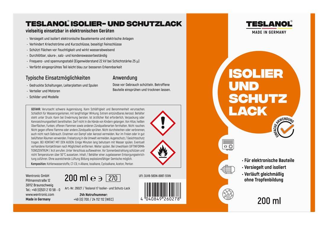 Teslanol Isolier- und Schutzlackspray vielseitig einsetzbar in elektronischen Geräten - 200 ml 200 ml-2