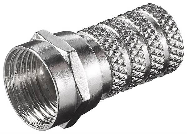 Goobay Aufdreh-F-Stecker 4,0 mm Zink-Nickel Zink