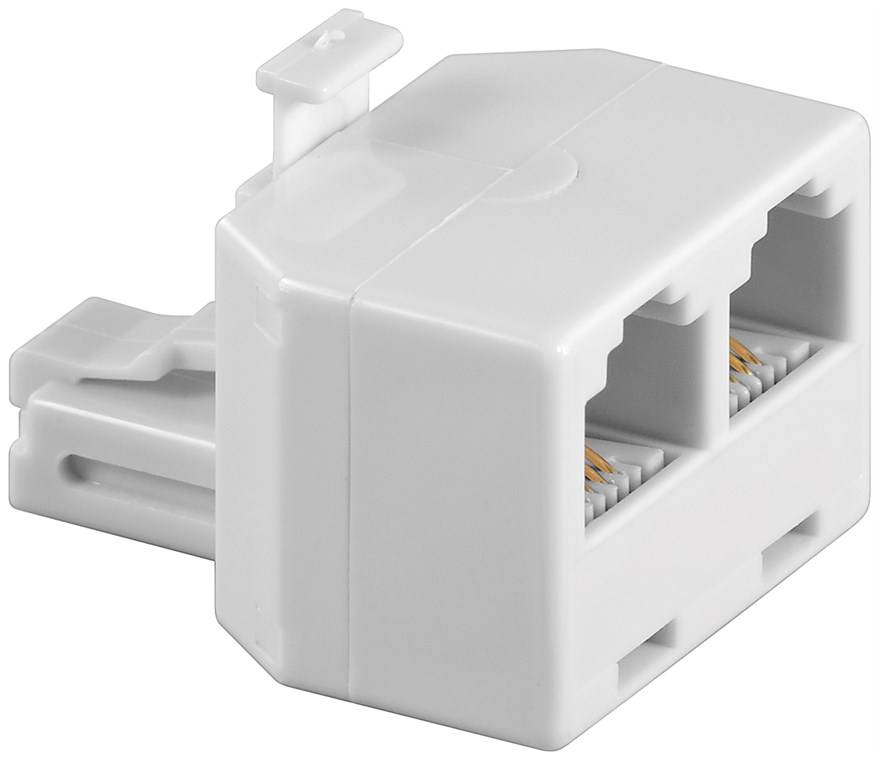 Goobay ISDN-T-Adapter RJ11/RJ14-Stecker (6P4C) > 2x RJ11/RJ14-Buchse (6P4C) Weiß-0