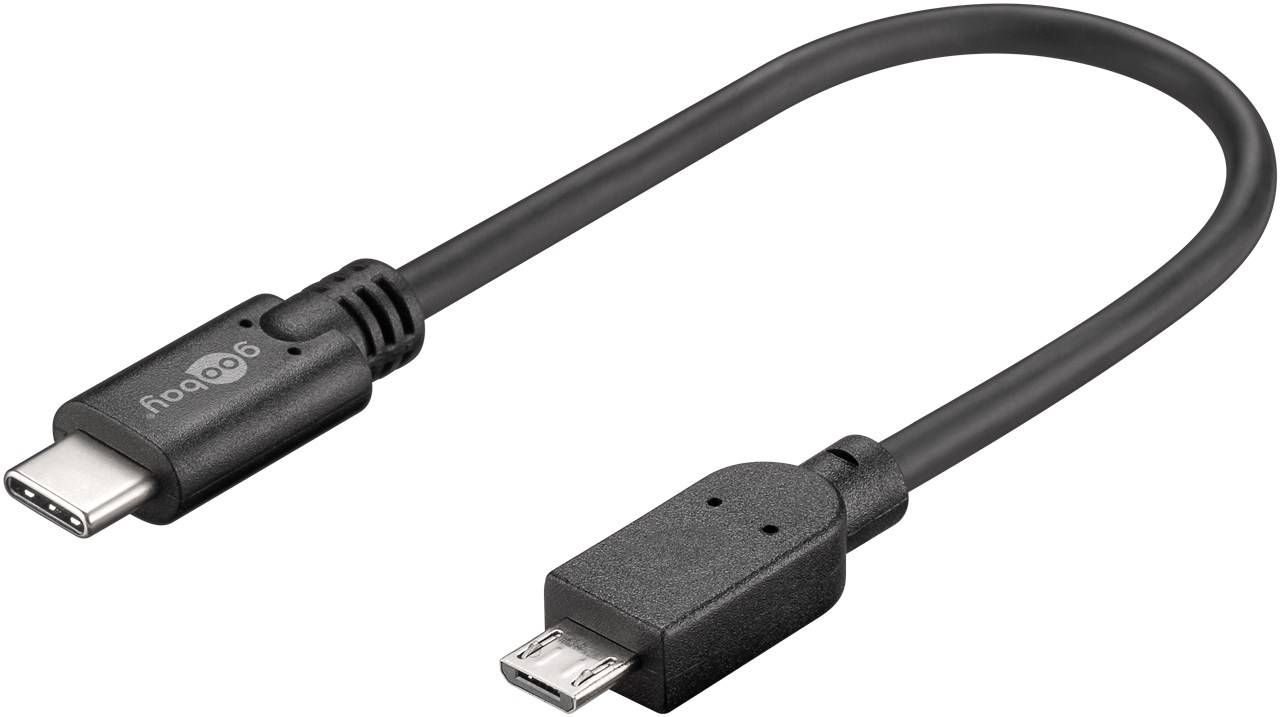 Goobay USB 2.0 Kabel USB-C™ auf Micro-B 2.0, Schwarz USB 2.0-Micro-Stecker (Typ B) > USB-C™-Stecker 0.2 m-2