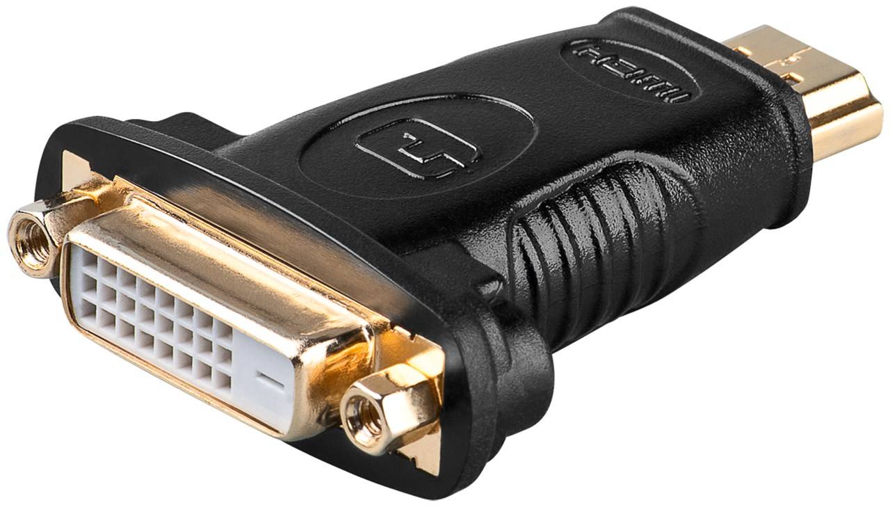 Goobay HDMI™/DVI-D-Adapter, vergoldet HDMI™-Stecker (Typ A) > DVI-D-Buchse Dual-Link (24+1 pin) HDMI™-Stecker (Typ A)-0