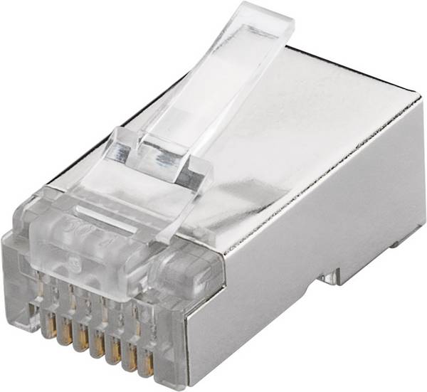Goobay RJ45 Stecker, CAT 6 STP geschirmt für Rundkabel
