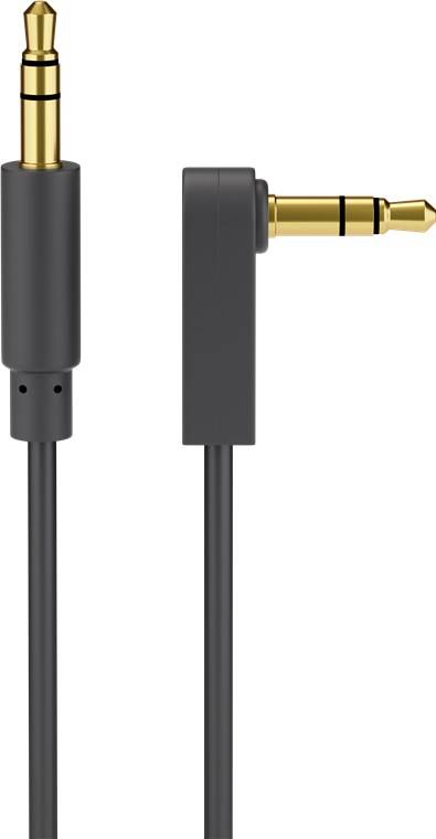 Goobay Audio Verbindungskabel AUX, 3,5 mm stereo 3-pol., slim, CU, abgewinkelt Klinke 3,5 mm Stecker (3-Pin, stereo) > K-0