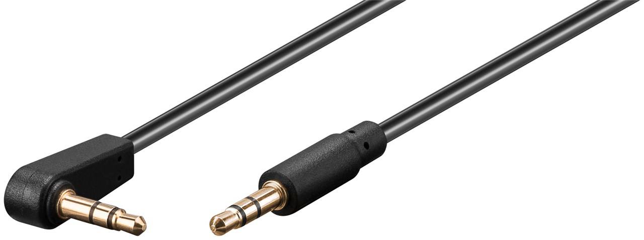 Goobay Audio Verbindungskabel AUX, 3,5 mm stereo 3-pol., slim, CU, abgewinkelt Klinke 3,5 mm Stecker (3-Pin, stereo) > K-2