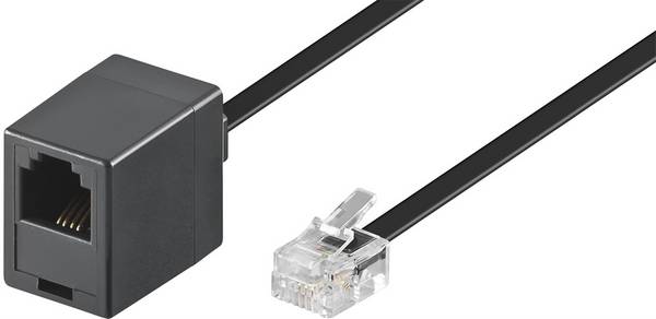 Goobay Modularverlängerungskabel Kupferkaschierter Aluminiumleiter (CCA), RJ11/RJ14-Stecker (6P4C) > RJ11-Buchse (6P4C)