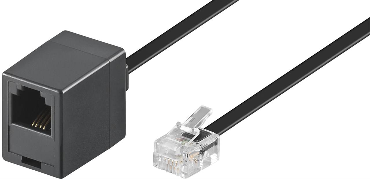 Goobay Modularverlängerungskabel Kupferkaschierter Aluminiumleiter (CCA), RJ11/RJ14-Stecker (6P4C) > RJ11-Buchse (6P4C)-0