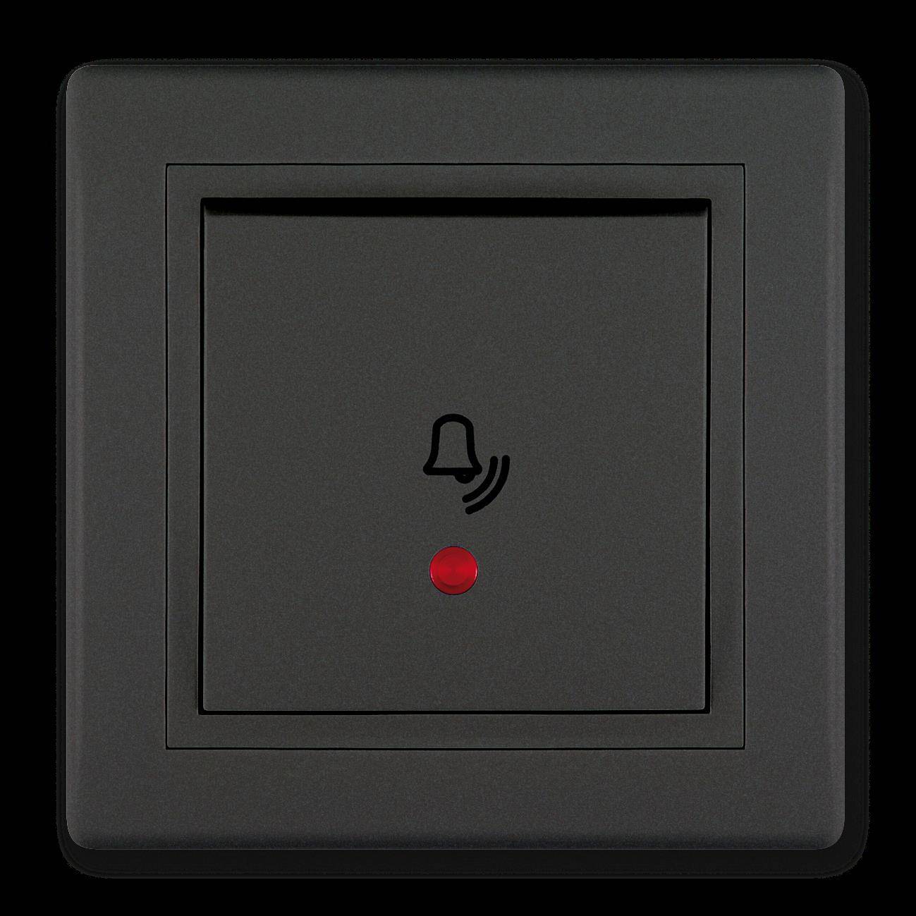 ALING-CONEL Unterputz-Klingeltaster mit Glimmlampe 10AX/250V~ inkl.Rahmen Schwarz Soft Touch-0