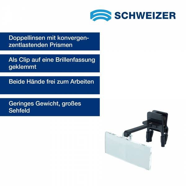 SCHWEIZER  RIDO-CLIP mit Linsenteil 1,75 x, Arbeitsabstand 250 mm