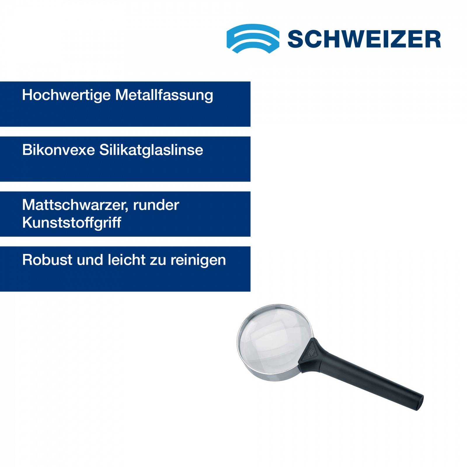 SCHWEIZER Handlupe CLASSIC 3,5 x / Ø 65 mm, bikonvex-0