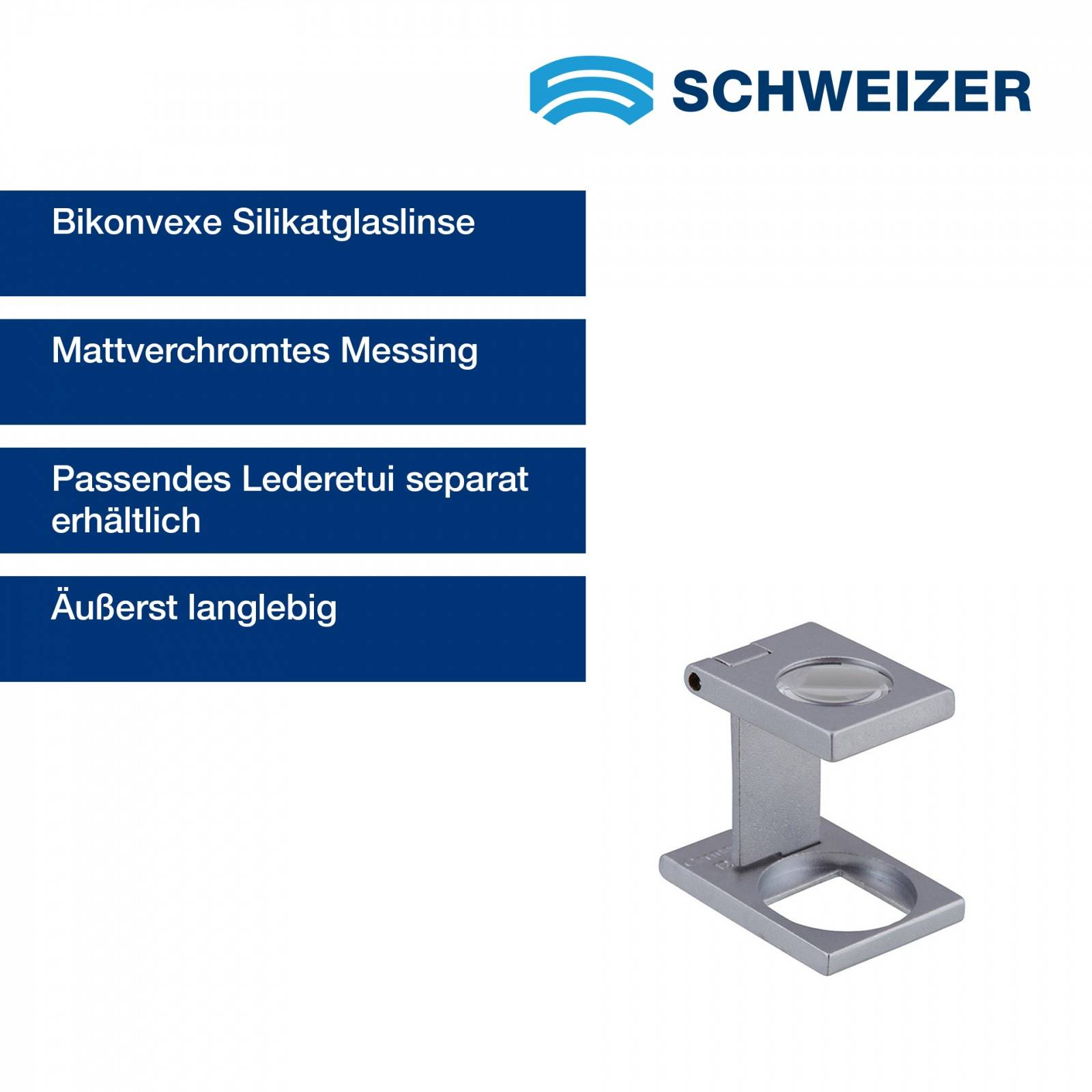 SCHWEIZER Fadenzähler Bikonvex 12 x / Ø 12,5 mm, bikonvex-0
