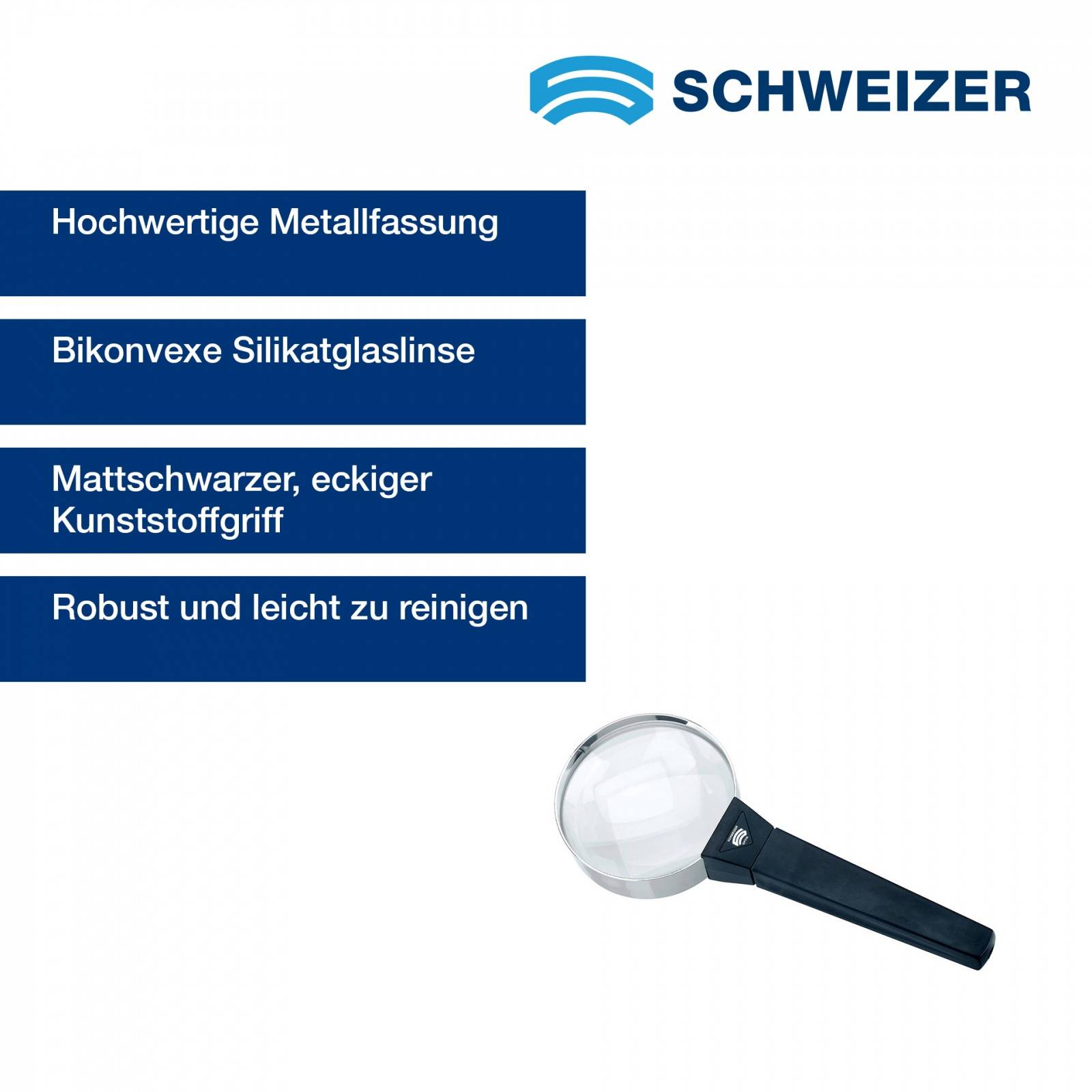 SCHWEIZER Handlupe FORTE 3,5 x / Ø 75 mm, bikonvex-0