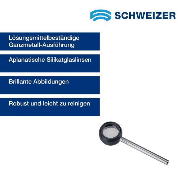 SCHWEIZER  Stiellupe Tech-Line 8 x / Ø 28 mm, aplanatisch