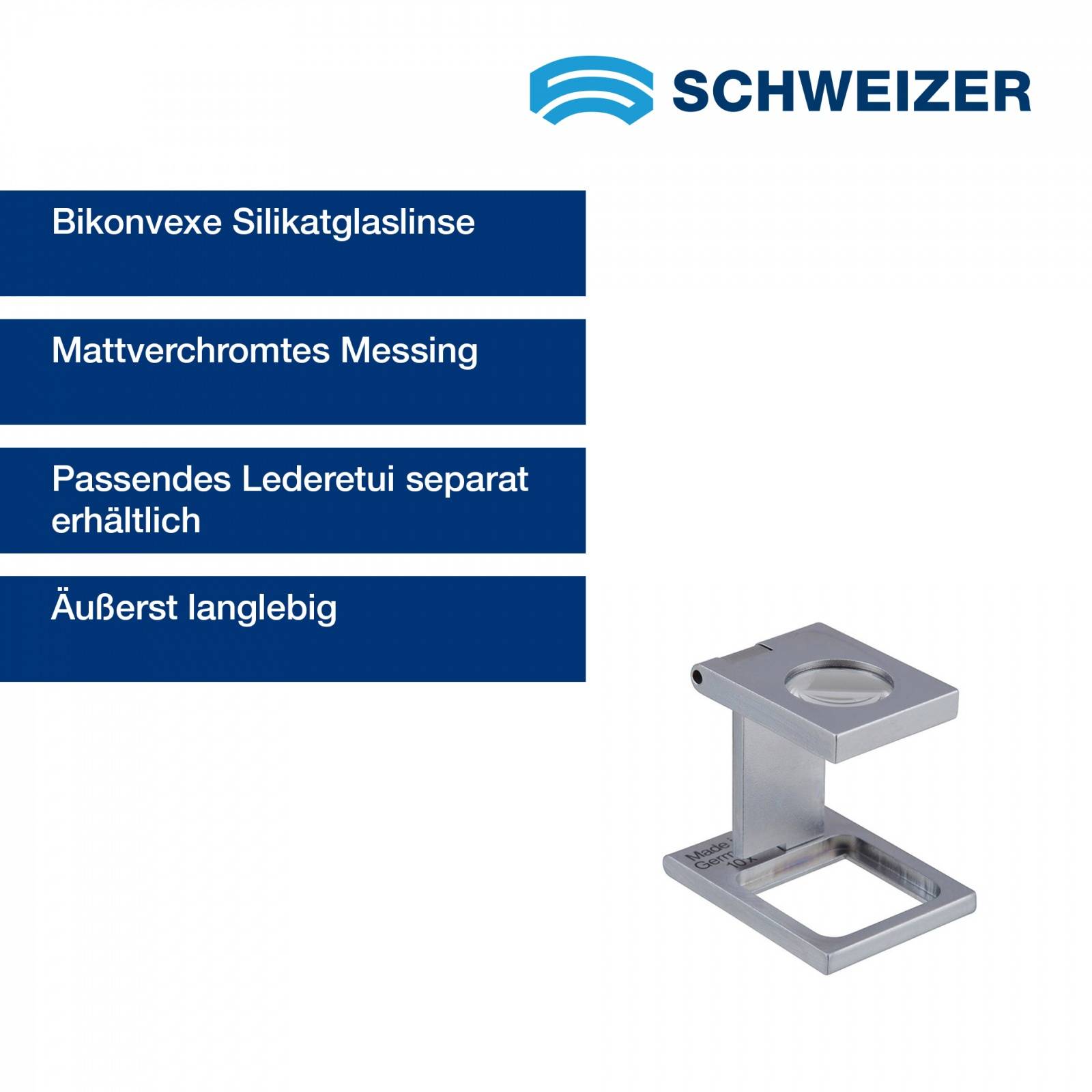 SCHWEIZER Fadenzähler Bikonvex 10 x / Ø 14,5 mm, bikonvex-0