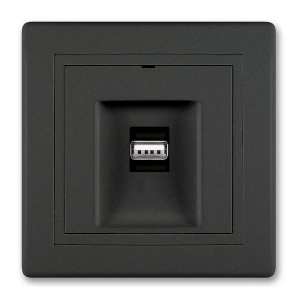 PRESTIGE-Line 1-fach USB Ladesteckdose Schwarz Soft Touch