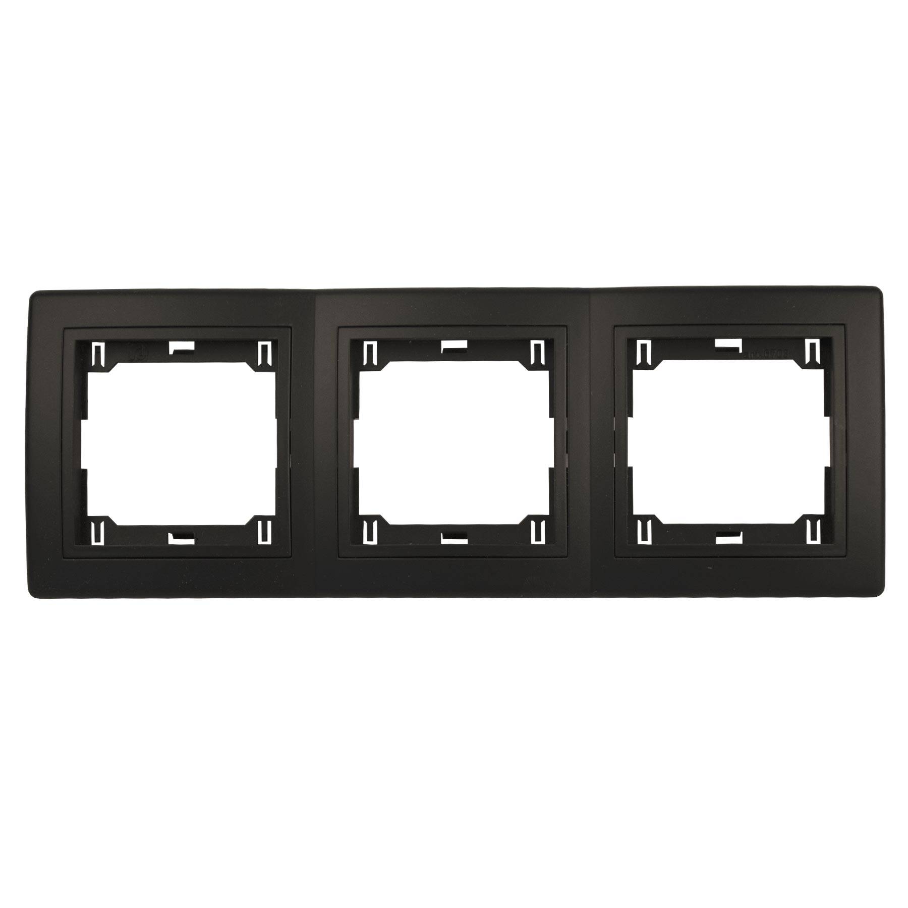 PrestigeLine Abdeckrahmen mit integriertem Zwischenrahmen Schwarz Matt Schwarz - 3-fach horizontal-0