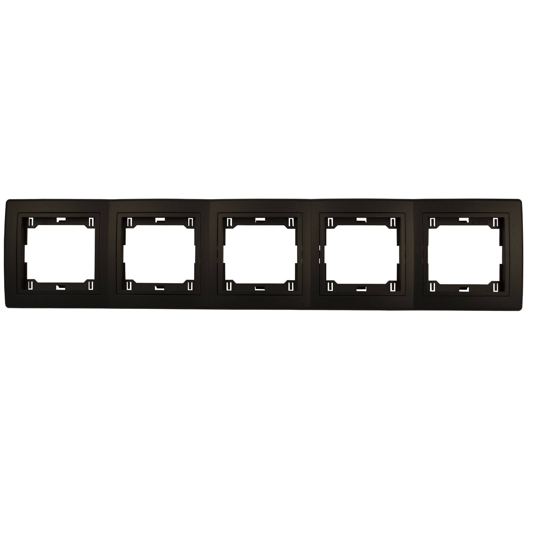 PrestigeLine Abdeckrahmen mit integriertem Zwischenrahmen Schwarz Matt Schwarz - 5-fach horizontal-0